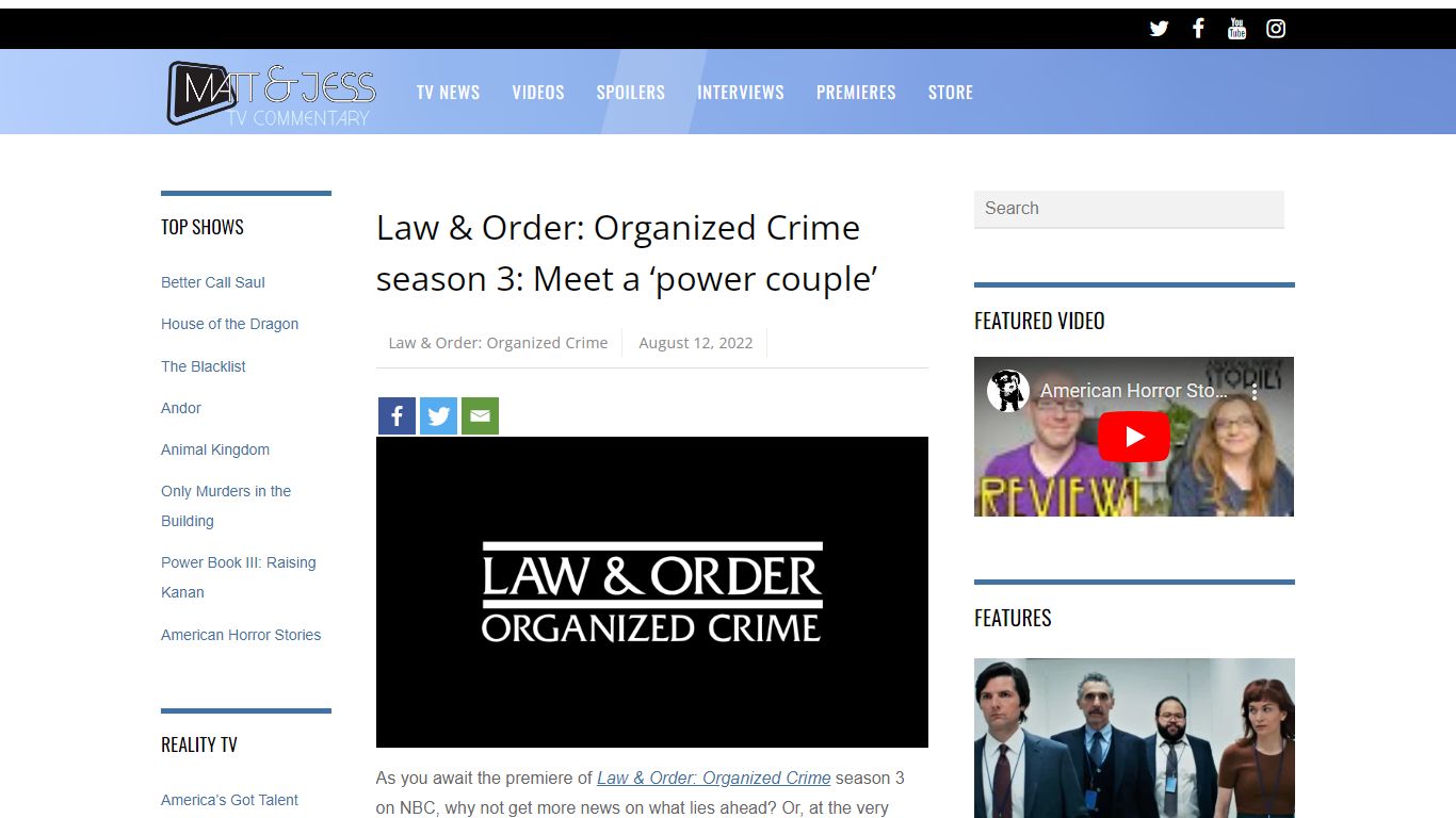 Law & Order: Organized Crime season 3: Meet a 'power couple'