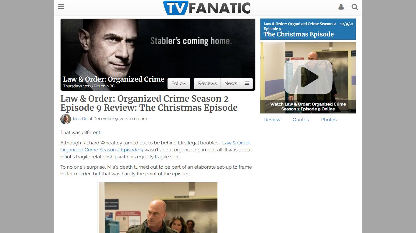 Law & Order: Organized Crime Season 2 Episode 9 Review: The Christmas ...